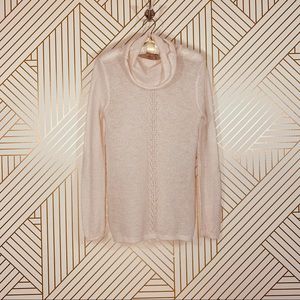 Forever 21 Knit Sheer Blush Turtleneck
